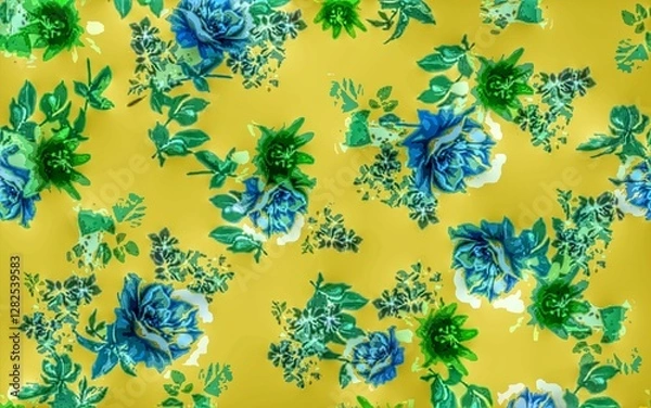 Obraz Multi flower and leaf digital shirt design 