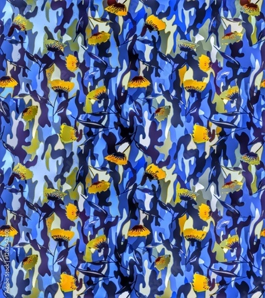 Obraz Multi flower and leaf digital shirt design 