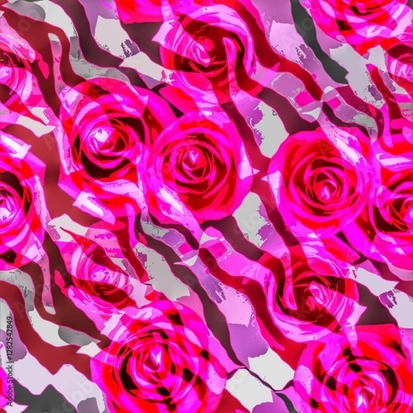 Obraz Multi flower and leaf digital shirt design 