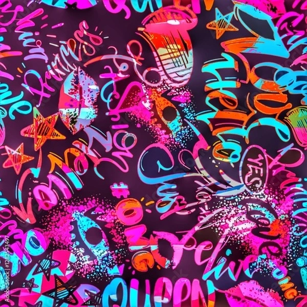 Obraz Multi flower and leaf digital shirt design 