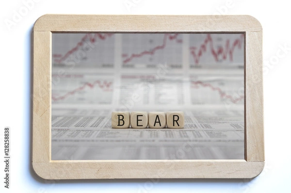 Obraz bear market word on a isolated board