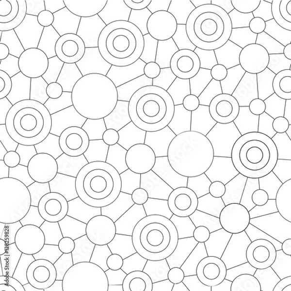Fototapeta Circles and lines seamless pattern