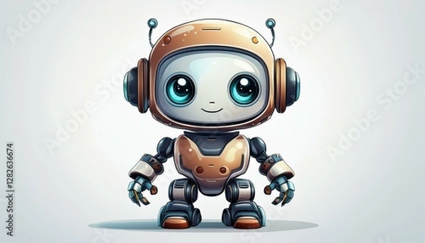 Fototapeta Niedlicher kleiner Roboter