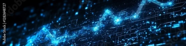 Fototapeta Abstract Digital Data Visualization Showing Growth Trends