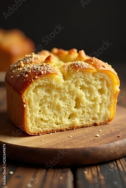 Fototapeta Soft, porous crumb with thin, slightly crisp crust , wheat, loaf