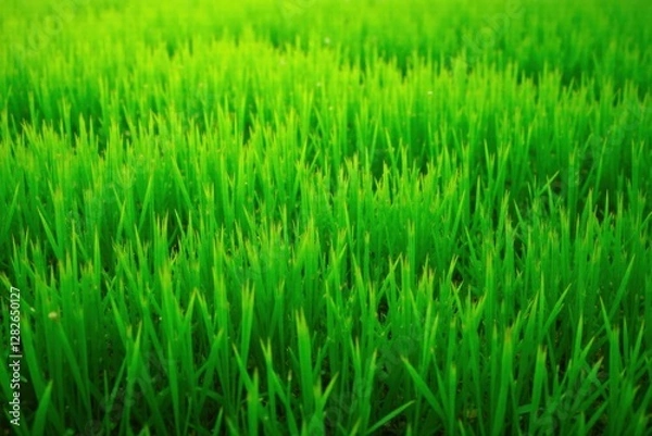 Fototapeta Vibrant green meadow texture, seamless pattern, grass, botany