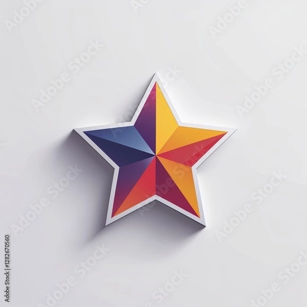 Fototapeta filled star icon on plain white background