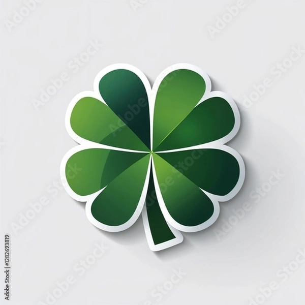 Fototapeta shamrock icon on plain white background