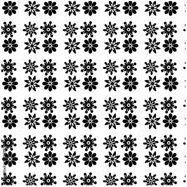 Obraz black and white seamless pattern