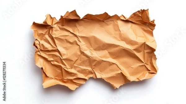 Fototapeta Crumpled Brown Paper Texture for Background, Craft, and Design Use in Various Projects