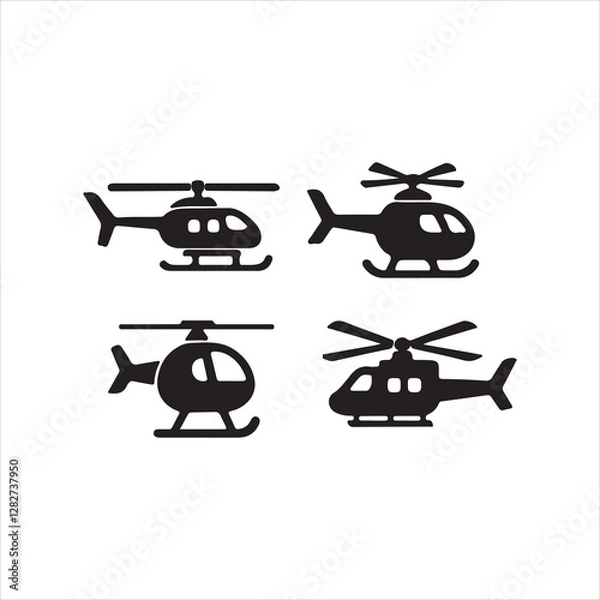Obraz helicopter icons set