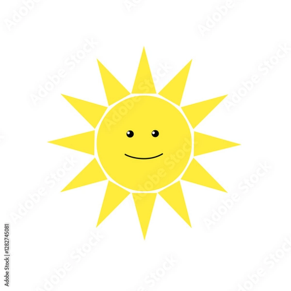 Obraz happy sun cartoon character