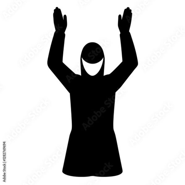 Fototapeta Dua Icon – Person Raising Hands in Supplication Vector