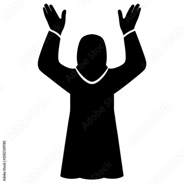 Fototapeta Dua Icon – Person Raising Hands in Supplication Vector