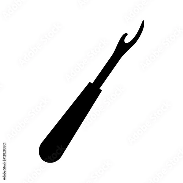 Fototapeta monochrome silhouette seam ripper tool vector illustration