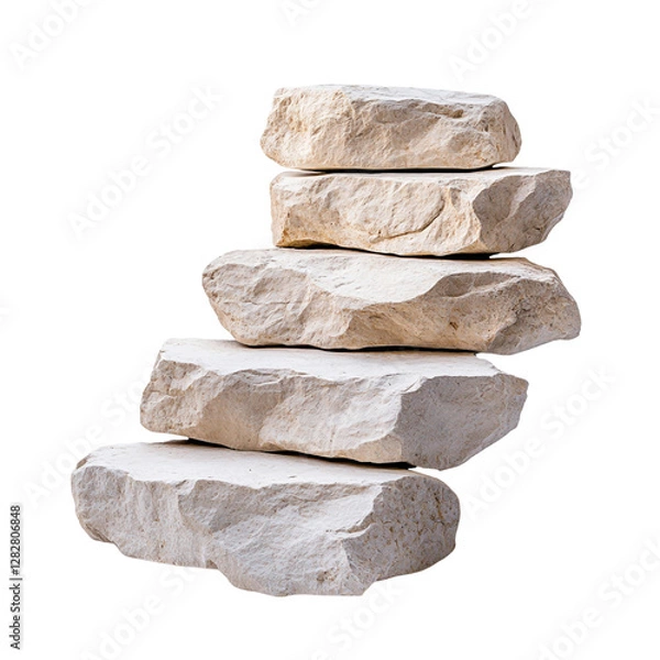 Fototapeta Natural stone stack forisolated on transparent background