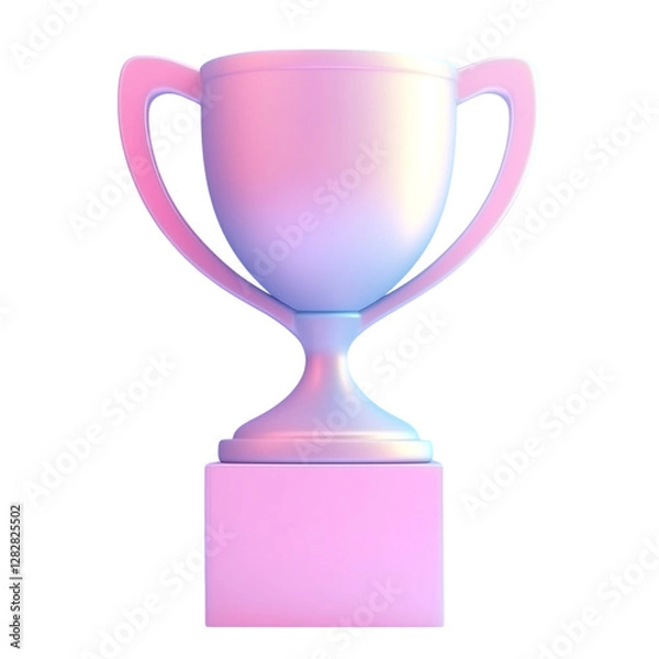 Fototapeta Minimal 3d Trophy icon on transparent background 3d rendering