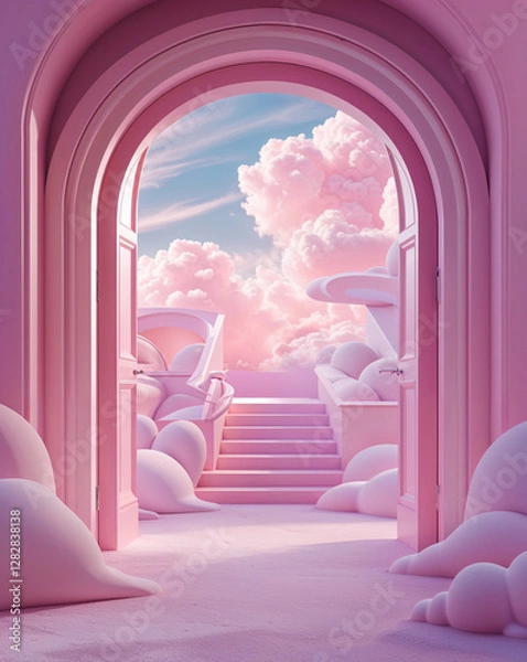 Fototapeta Dreamy Pink Cloud Passage to Imagination