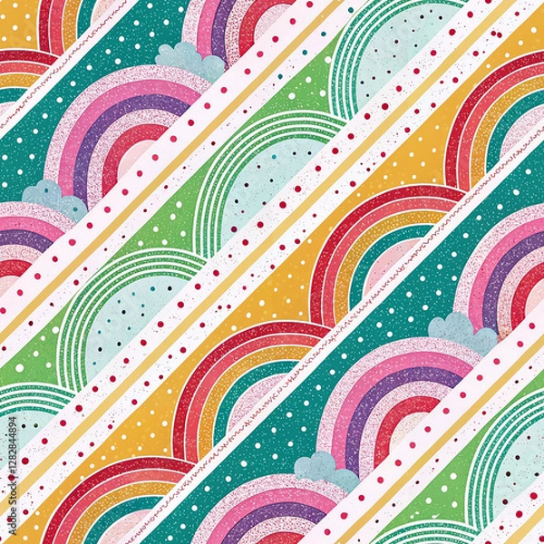 Obraz Bright vibrant rainbow stripes in a seamless pattern