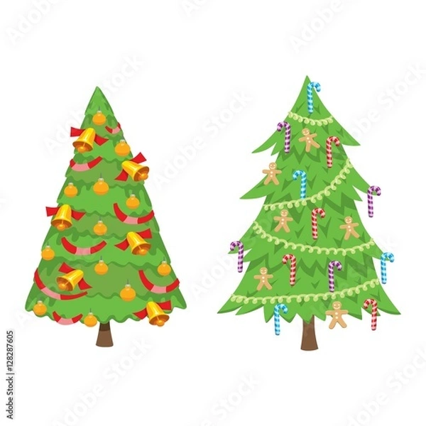 Obraz Christmas tree vector set