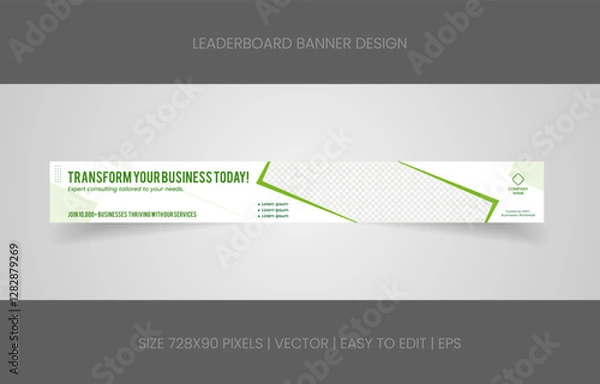 Fototapeta leaderboard 728x90 template banner design with abstract background for promotion website social media 