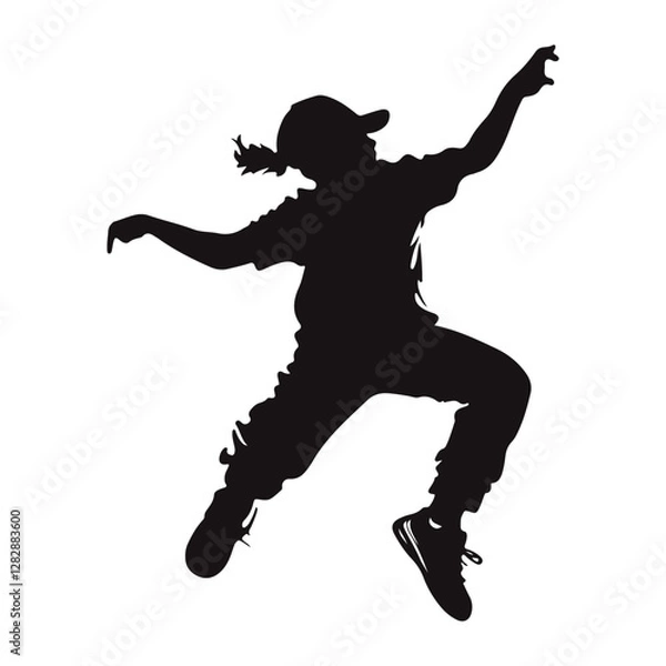 Obraz Dancer boy silhouette vector illustration
