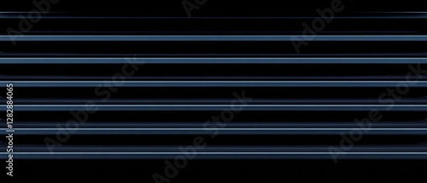 Fototapeta Striped pattern created by horizontal lines on a dark backdrop at night