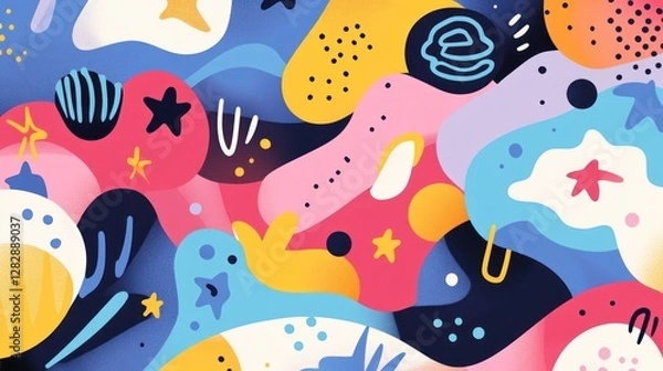 Obraz Abstract colorful shapes and patterns