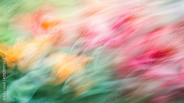 Obraz Abstract colorful tulip garden motion blur