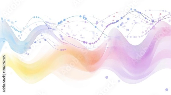 Obraz Abstract colorful wave patterns on white background