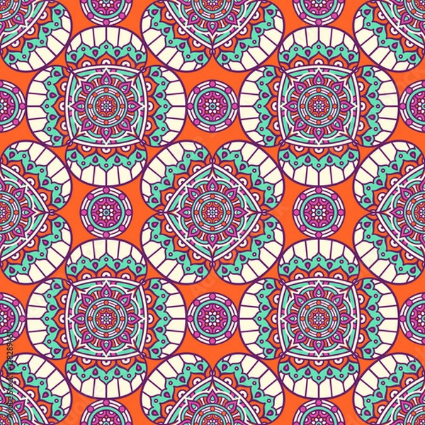 Fototapeta Ethnic floral seamless pattern