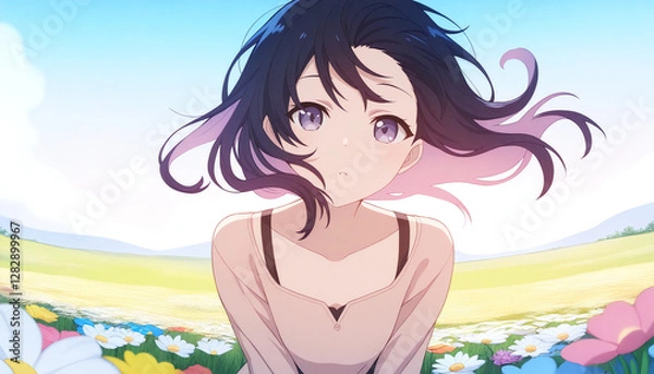 Obraz 風に靡く髪の毛