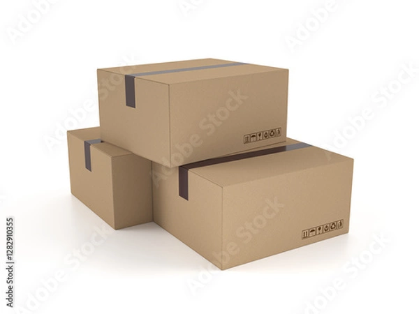 Fototapeta Cardboard boxes