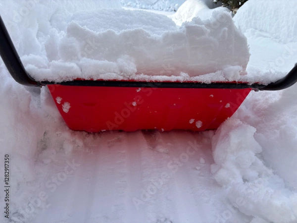 Fototapeta スノーダンプ　雪寄せ作業　冬　大雪　スコップ　イメージ
