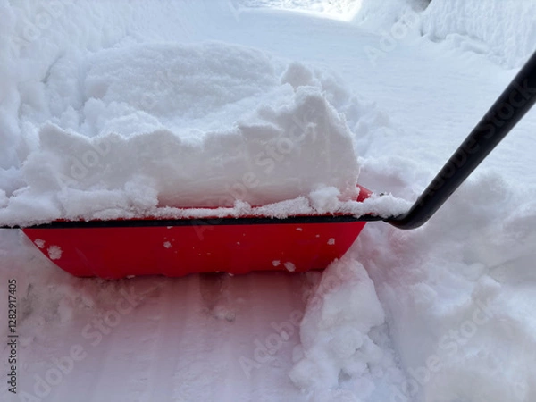 Fototapeta スノーダンプ　雪寄せ作業　冬　大雪　スコップ　イメージ