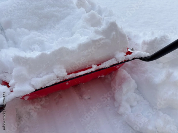 Fototapeta スノーダンプ　雪寄せ作業　冬　大雪　スコップ　イメージ