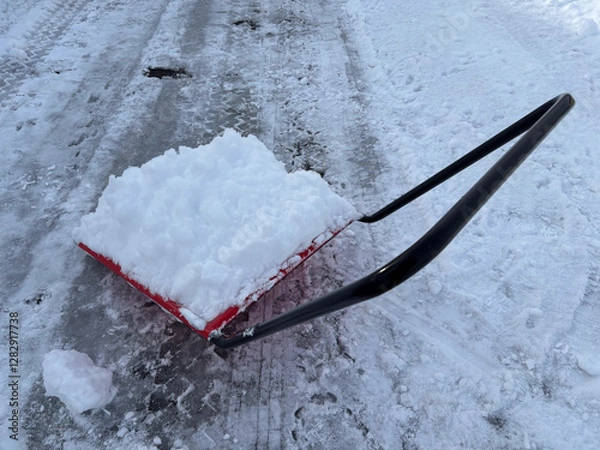 Fototapeta スノーダンプ　雪寄せ作業　冬　大雪　スコップ　イメージ