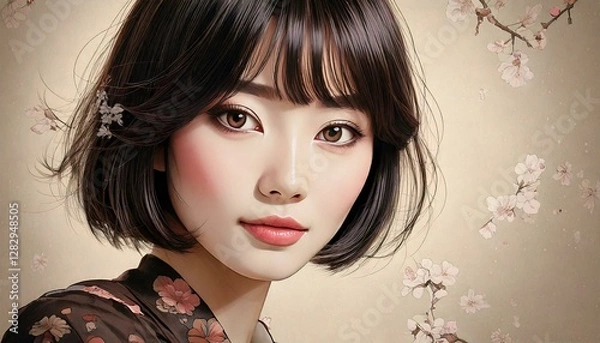 Obraz 繊細で美しい日本の女性