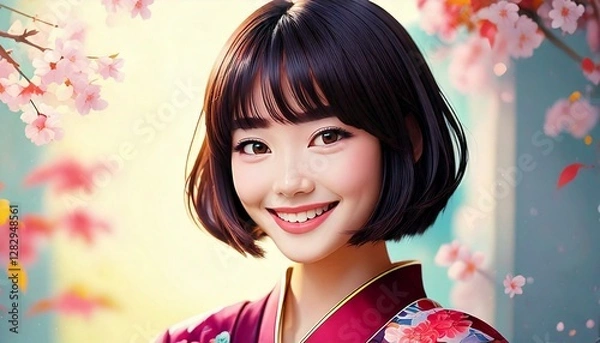 Obraz 繊細で美しい日本の女性