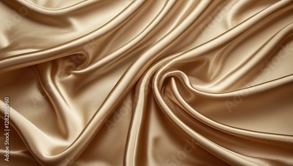 Fototapeta Satin fabric texture in natural light showing elegant folds and smooth surface in soft beige color