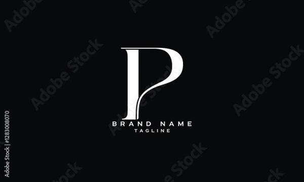 Fototapeta IP, PI, Abstract initial monogram letter alphabet logo design