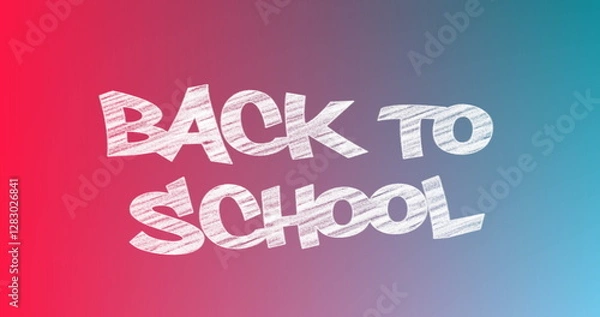 Obraz Image of back to school text on red and blue background