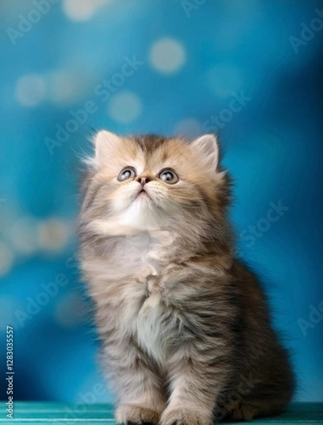 Fototapeta 上を見上げる可愛い子猫