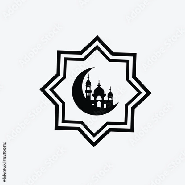 Obraz Islamic mosque logo vector