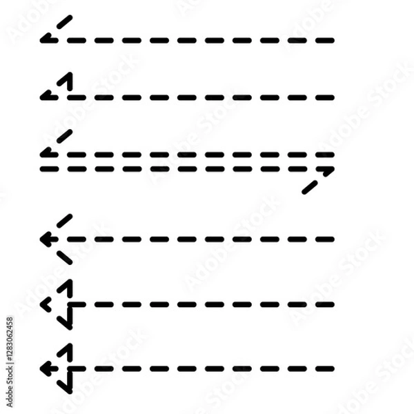 Fototapeta 矢印　破線　黒