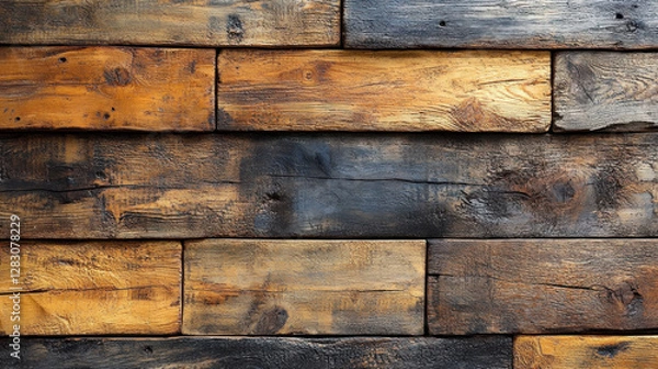 Fototapeta Wood background showcasing rough, untreated pine planks for a rustic vibe