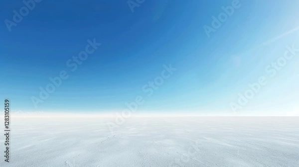 Fototapeta Vast White Landscape Under a Clear Blue Sky Serenity and Open Space Perfect Background