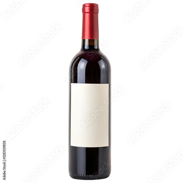 Obraz Red wine bottle isolated on a transparent background