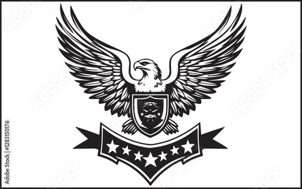 Obraz eagle shield with wings