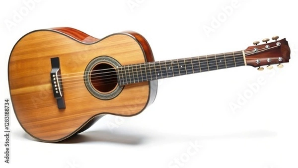 Fototapeta Acoustic Guitar on White Background